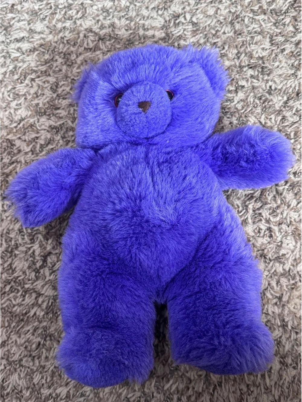 Vintage Applause Purple Teddy Bear Plush 14” Bright Violet Stuffed Animal